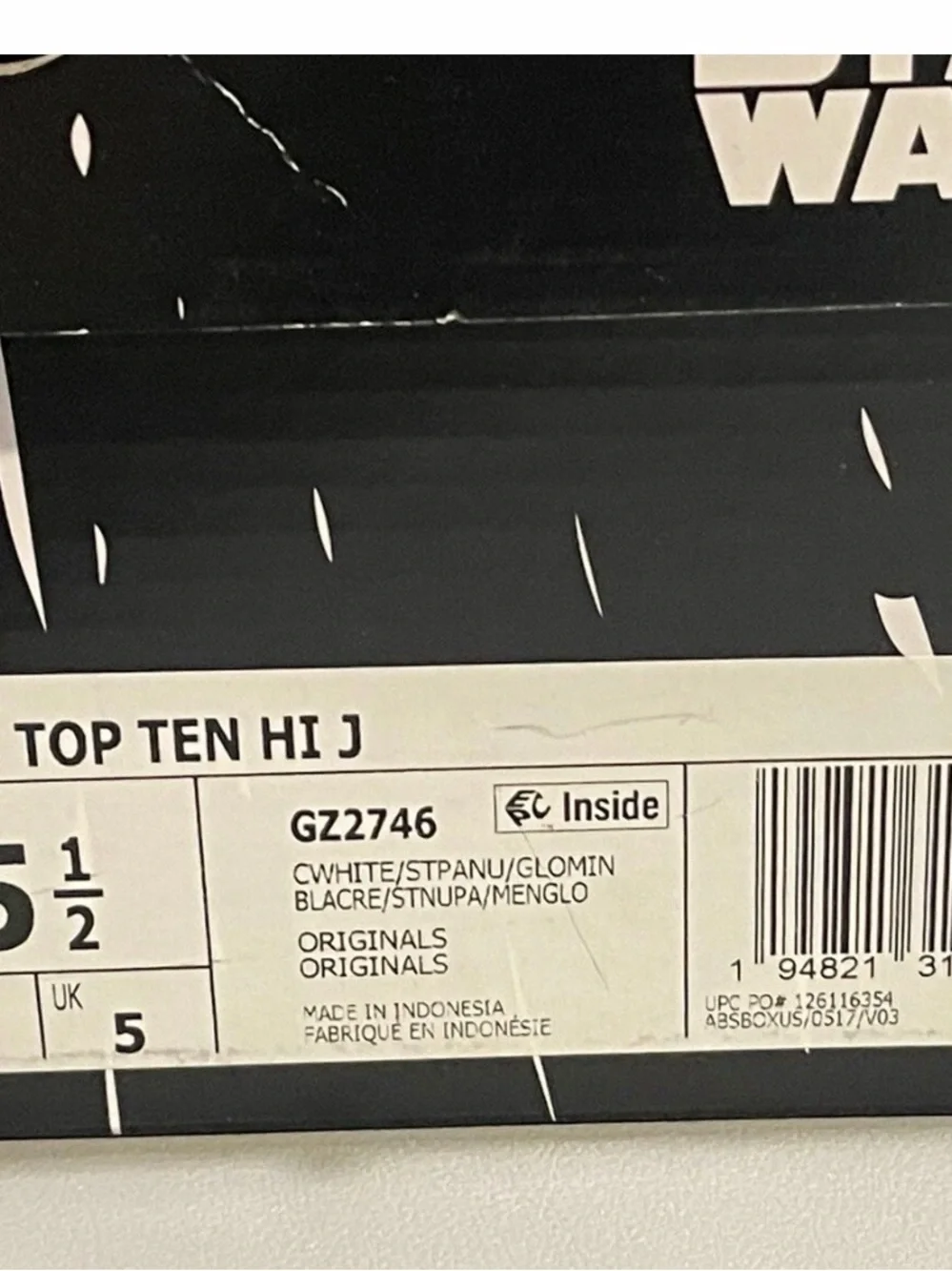 NIB Adidas Baby Yoda shoes Top Ten Hi Star size 5.5